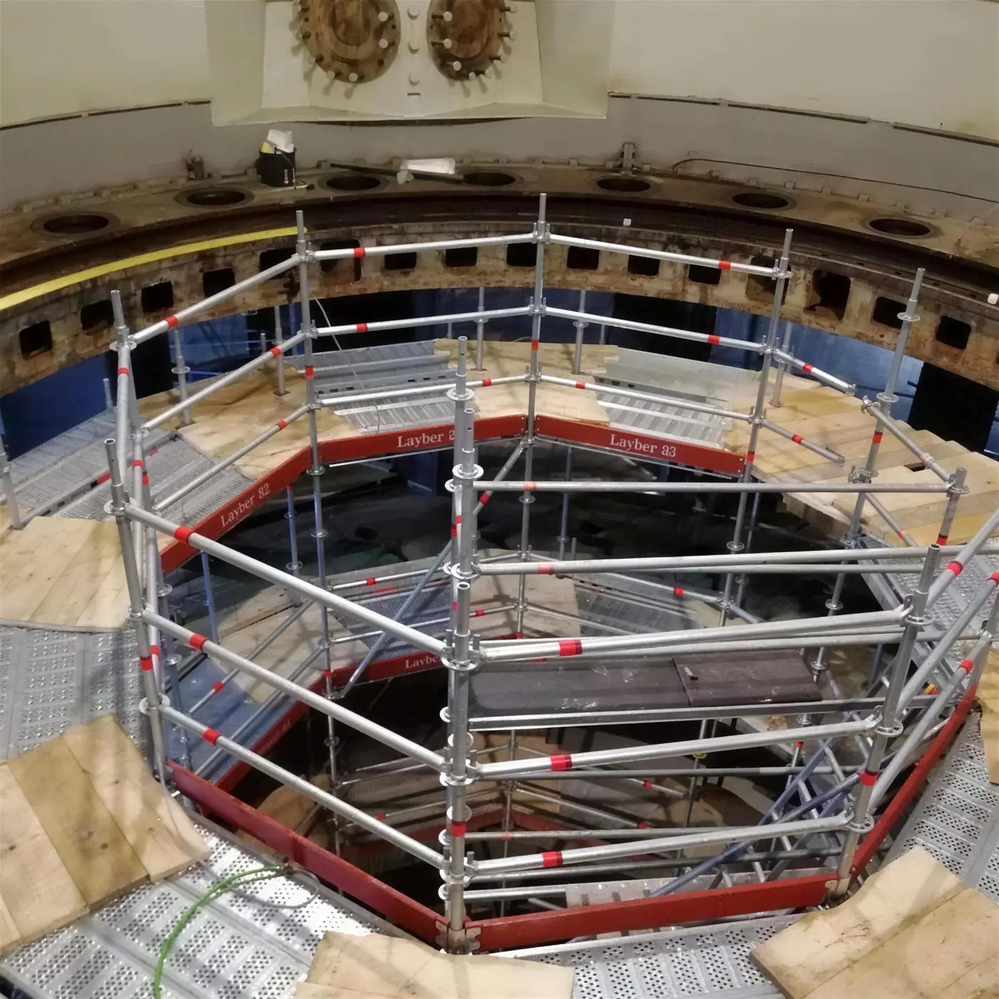 Rundgerüst in der Kirchenkuppel, Sonderkonstruktion von Wankner + Mairhofer